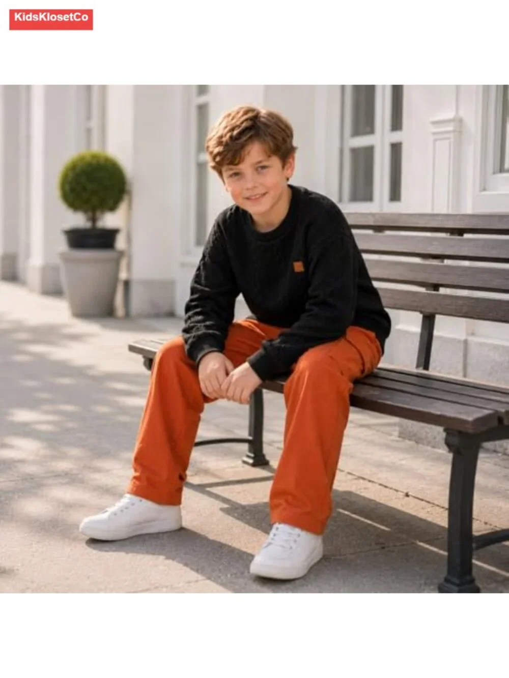 Kids 2 Piece Fall Outfit Knitted Sweatshirt & Cargo Pants Set